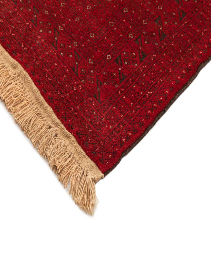 Detail image of 4' 3 x 6' 5  Hand Knotted Afghan Akhche Wool Rug