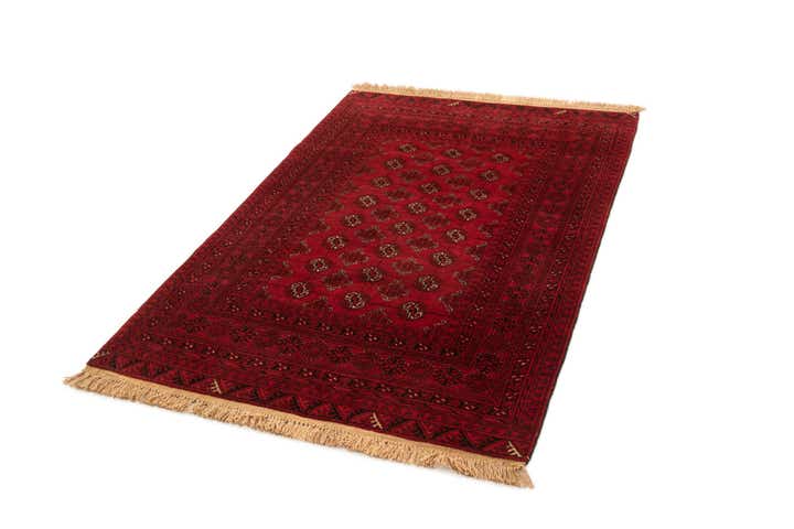 4' 2 x 6' 6 Hand Knotted Afghan Akhche Wool Rug