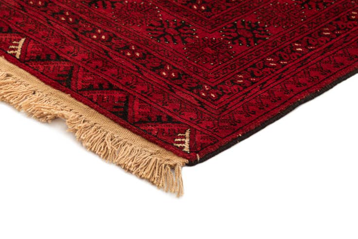 Detail image of 4' 2 x 6' 6 Hand Knotted Afghan Akhche Wool Rug