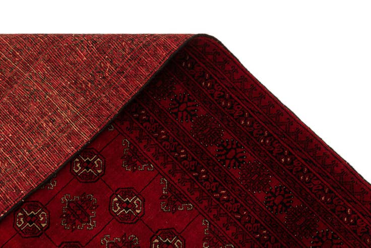 Detail image of 4' 2 x 6' 6 Hand Knotted Afghan Akhche Wool Rug