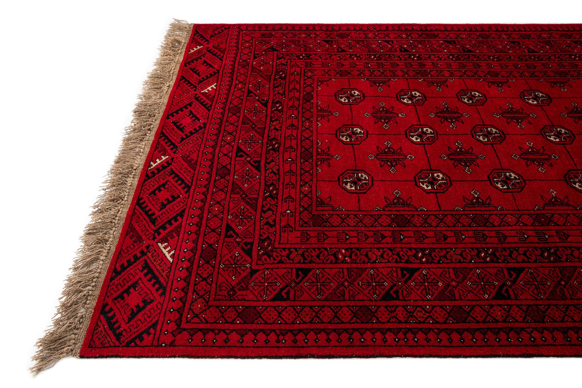 4' 2 x 6' 5 Hand Knotted Afghan Akhche Wool Rug