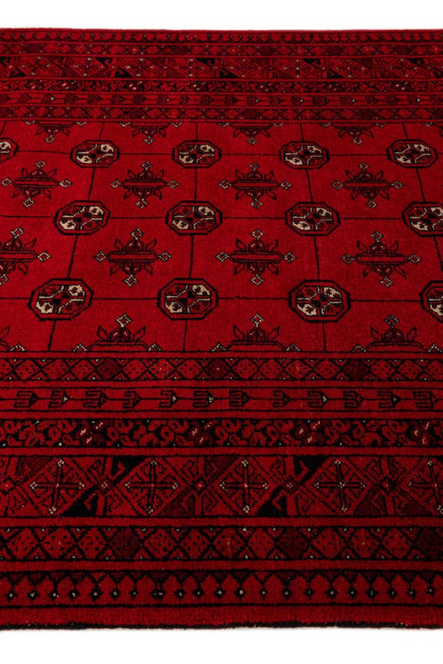 Detail image of 4' 2 x 6' 5 Hand Knotted Afghan Akhche Wool Rug
