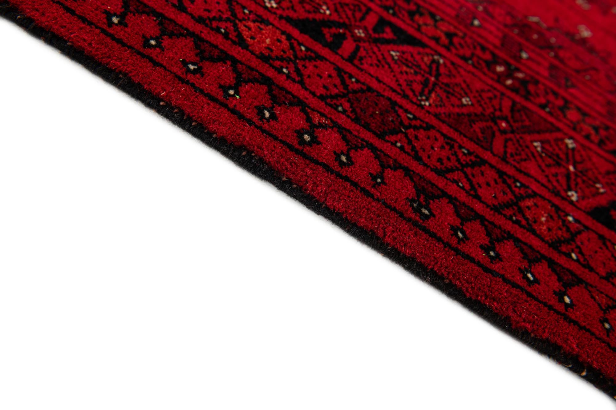 4' 2 x 6' 5 Hand Knotted Afghan Akhche Wool Rug