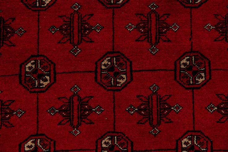 Detail image of 4' 2 x 6' 5 Hand Knotted Afghan Akhche Wool Rug