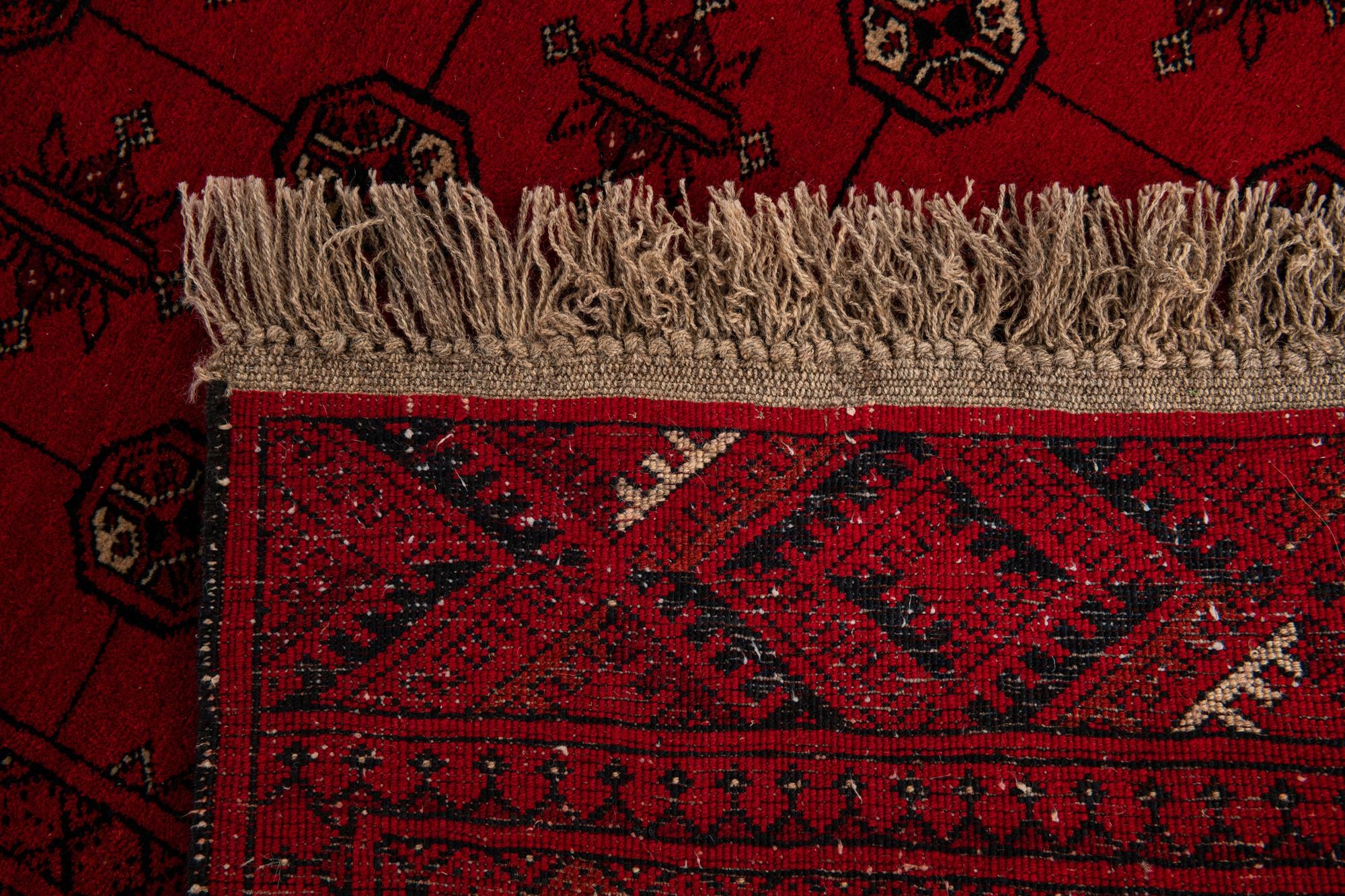 4' 2 x 6' 5 Hand Knotted Afghan Akhche Wool Rug