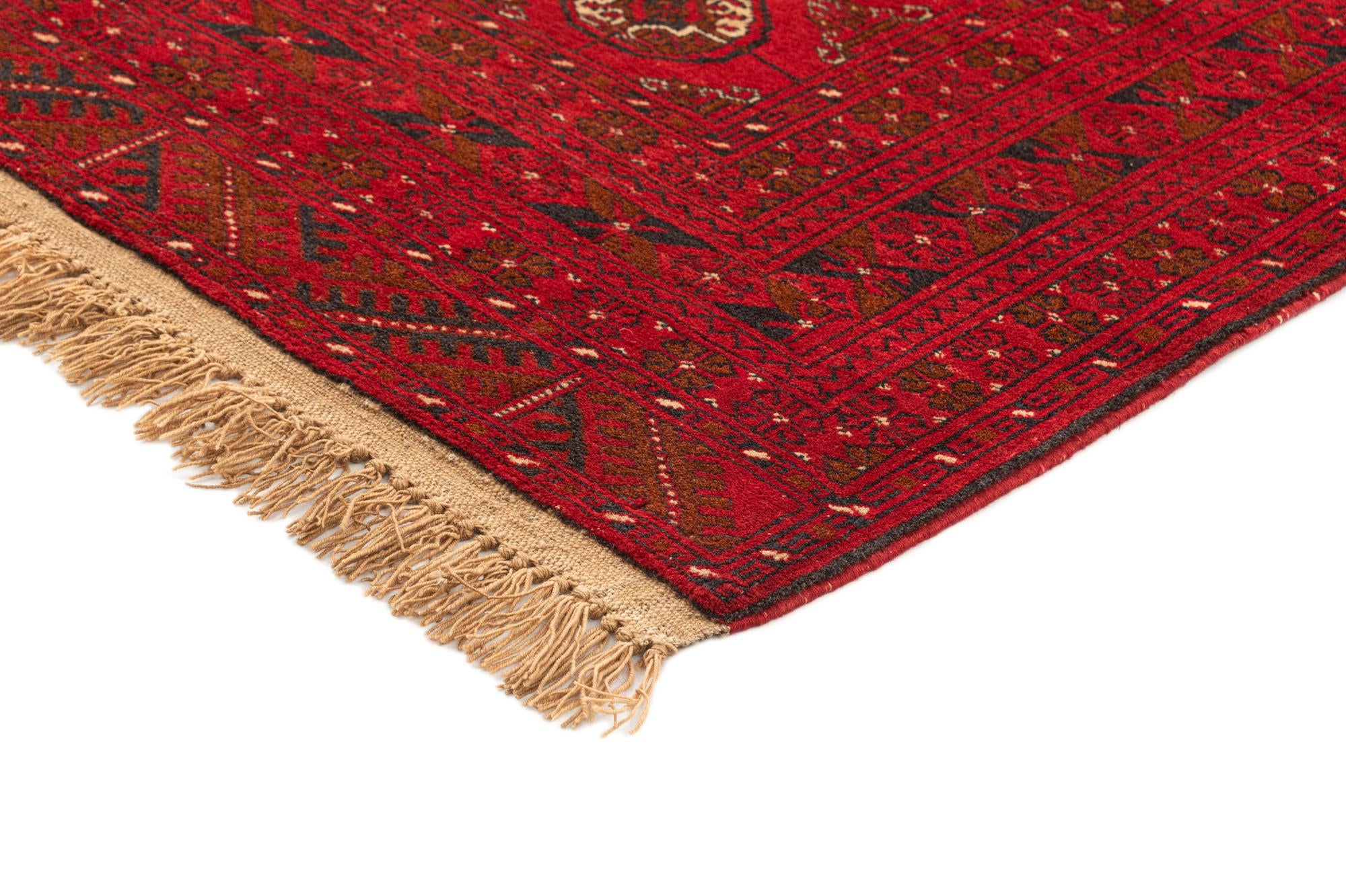 4' 2 x 6' 2 Hand Knotted Afghan Akhche Wool Rug