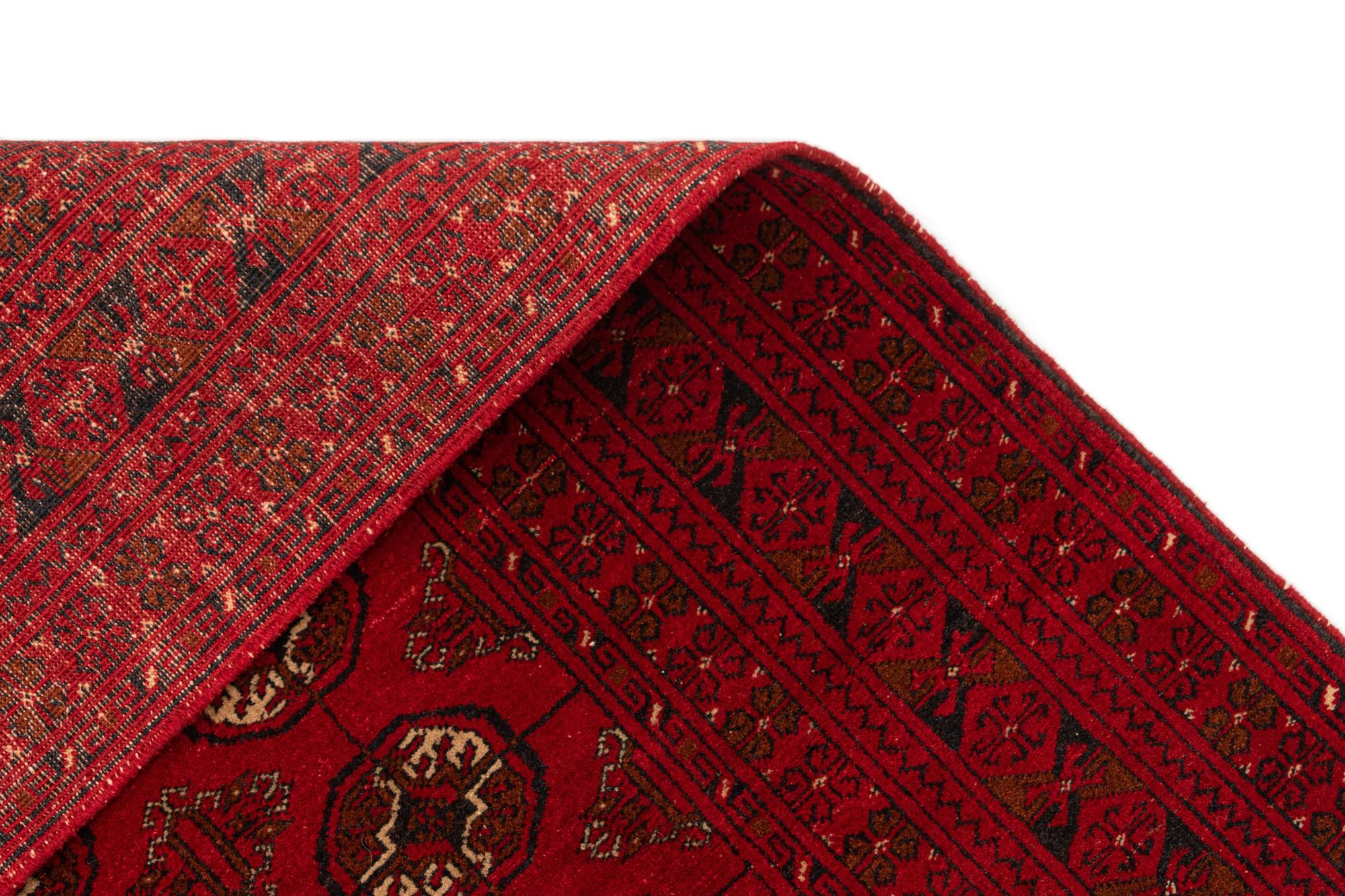 4' 2 x 6' 2 Hand Knotted Afghan Akhche Wool Rug