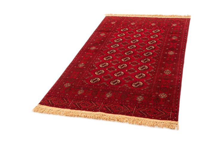 Detail image of 4' x 6' 6 Hand Knotted Afghan Akhche Wool Rug