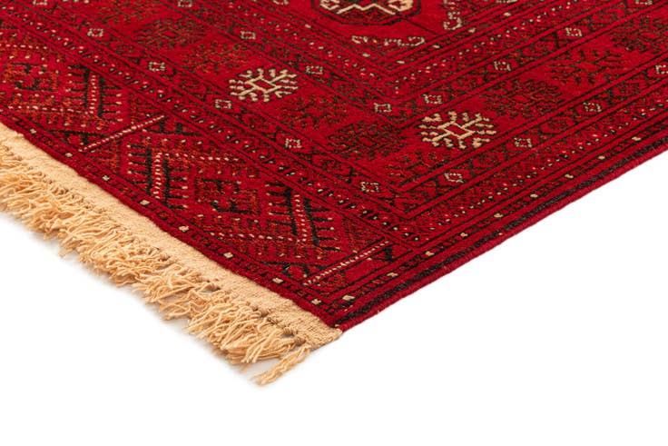 Detail image of 4' x 6' 6 Hand Knotted Afghan Akhche Wool Rug