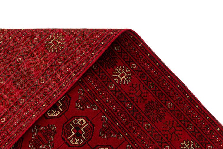 Detail image of 4' x 6' 6 Hand Knotted Afghan Akhche Wool Rug