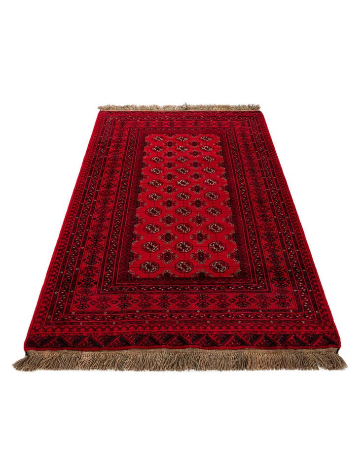 Detail image of 4' 2 x 6' 2 Hand Knotted Afghan Akhche Wool Rug