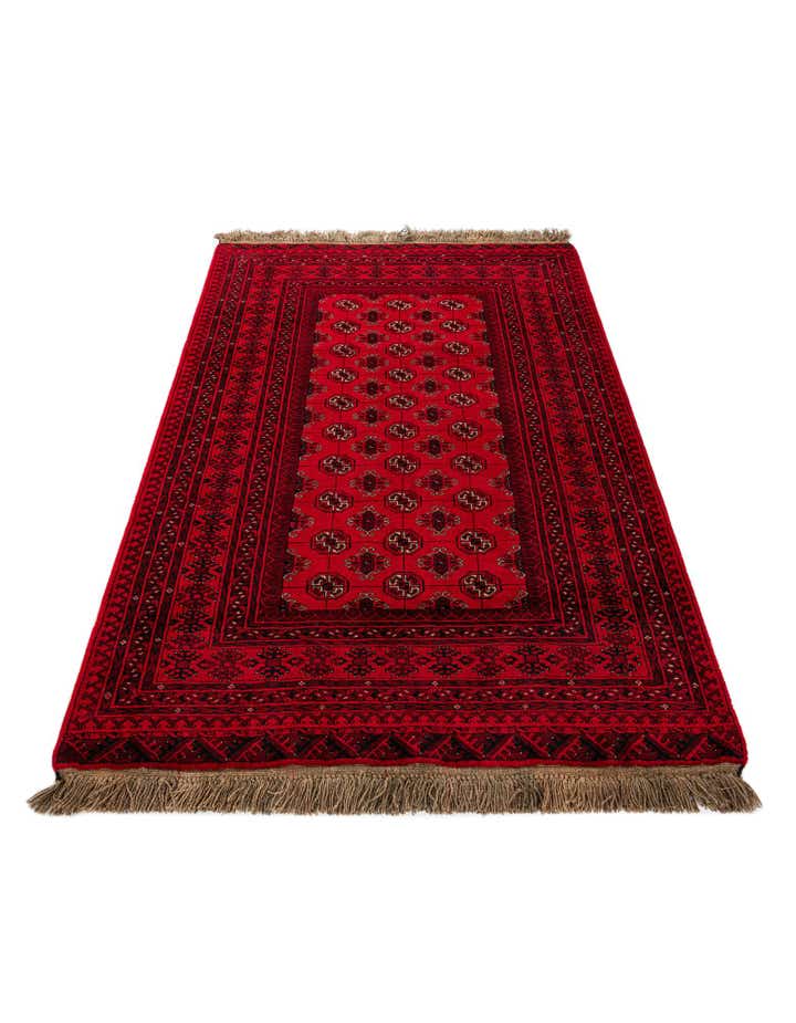 4' 2 x 6' 2 Hand Knotted Afghan Akhche Wool Rug