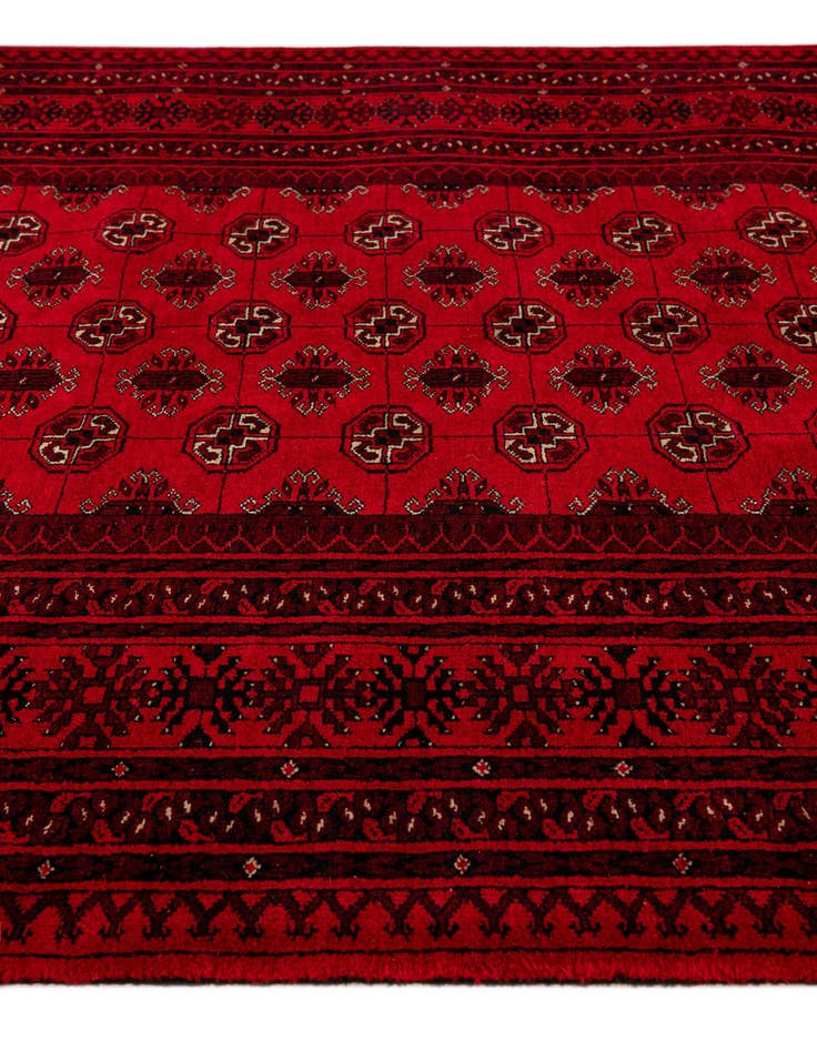 Detail image of 4' 2 x 6' 2 Hand Knotted Afghan Akhche Wool Rug