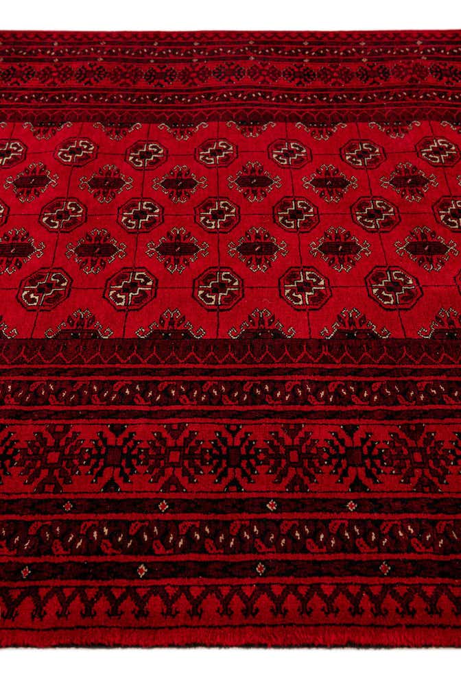 4' 2 x 6' 2 Hand Knotted Afghan Akhche Wool Rug
