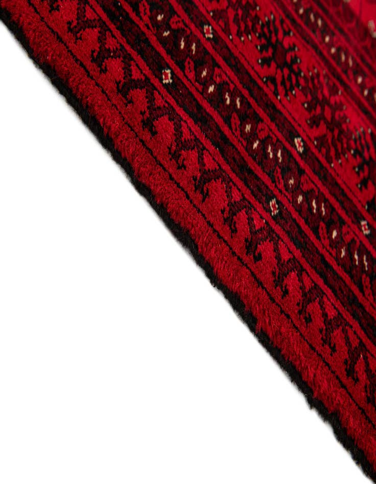 Detail image of 4' 2 x 6' 2 Hand Knotted Afghan Akhche Wool Rug