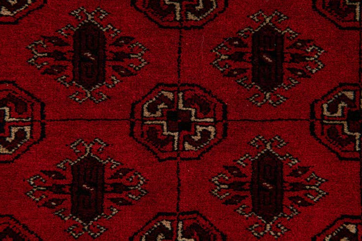Detail image of 4' 2 x 6' 2 Hand Knotted Afghan Akhche Wool Rug