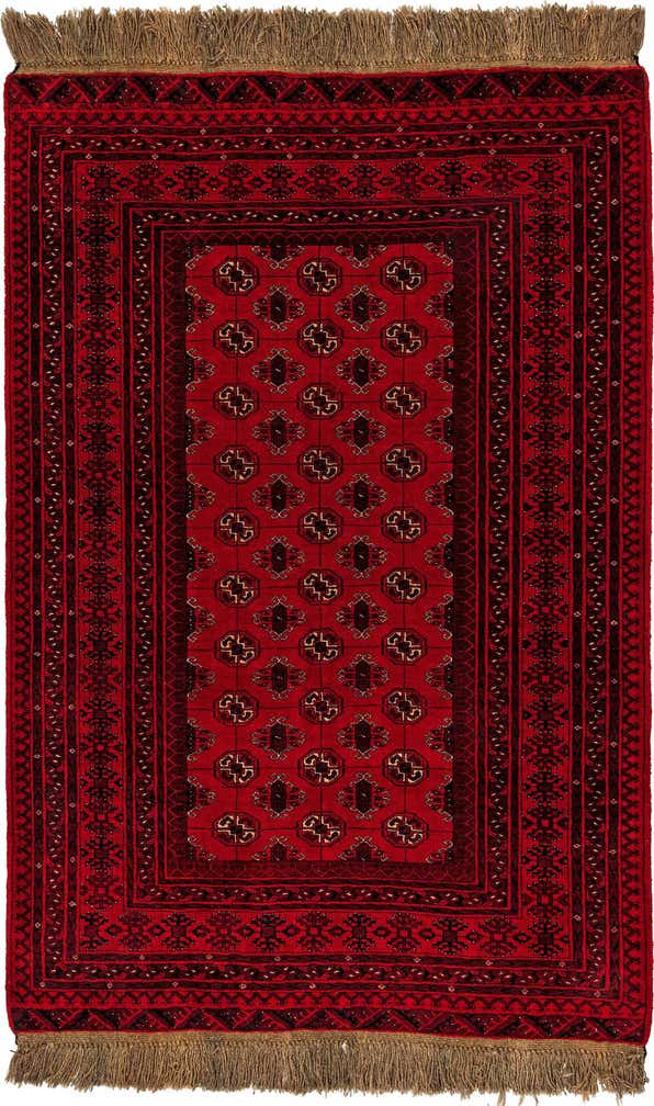 4' 2 x 6' 2 Hand Knotted Afghan Akhche Wool Rug