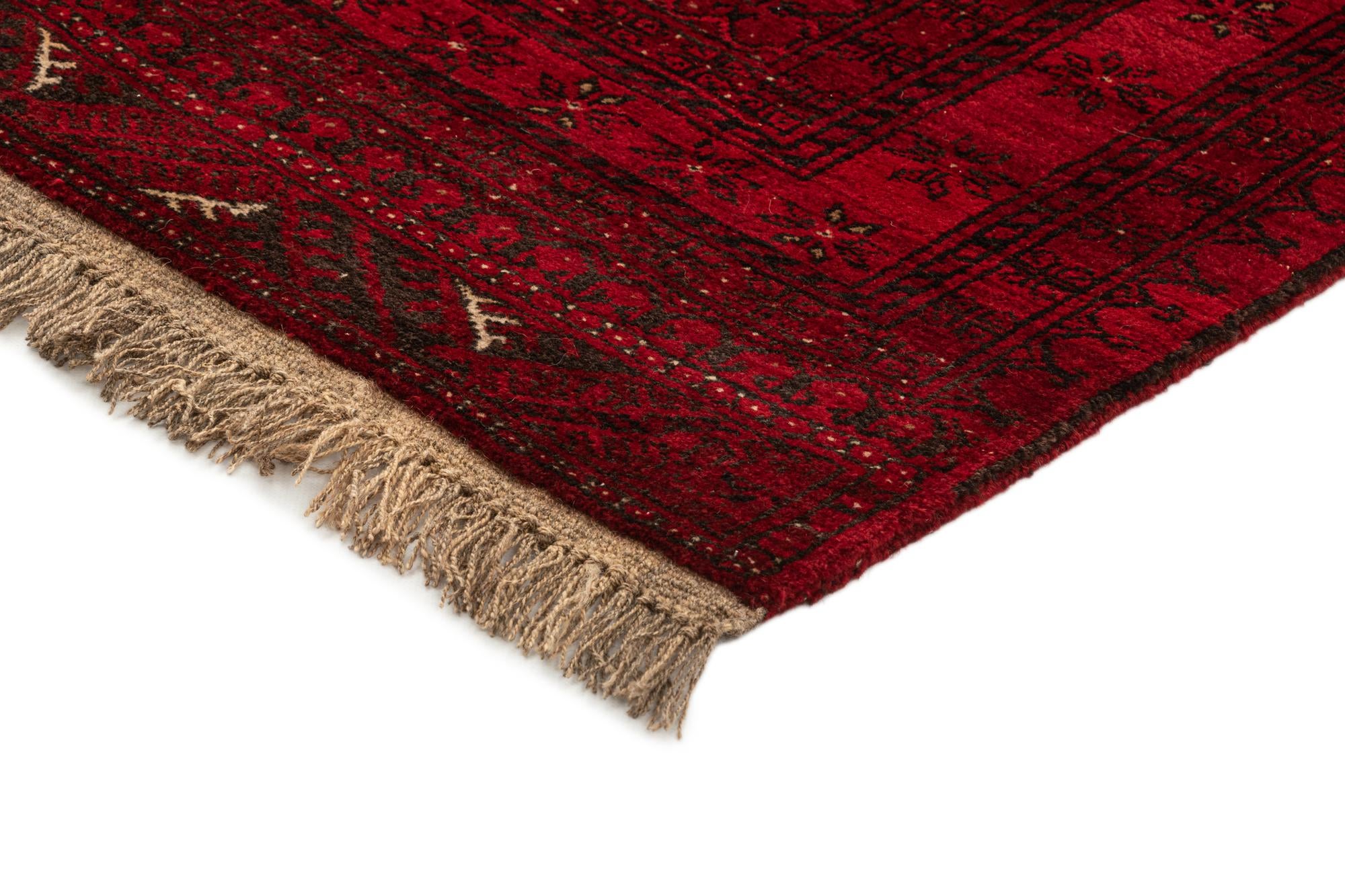 4' 2 x 6' 6 Hand Knotted Afghan Akhche Wool Rug