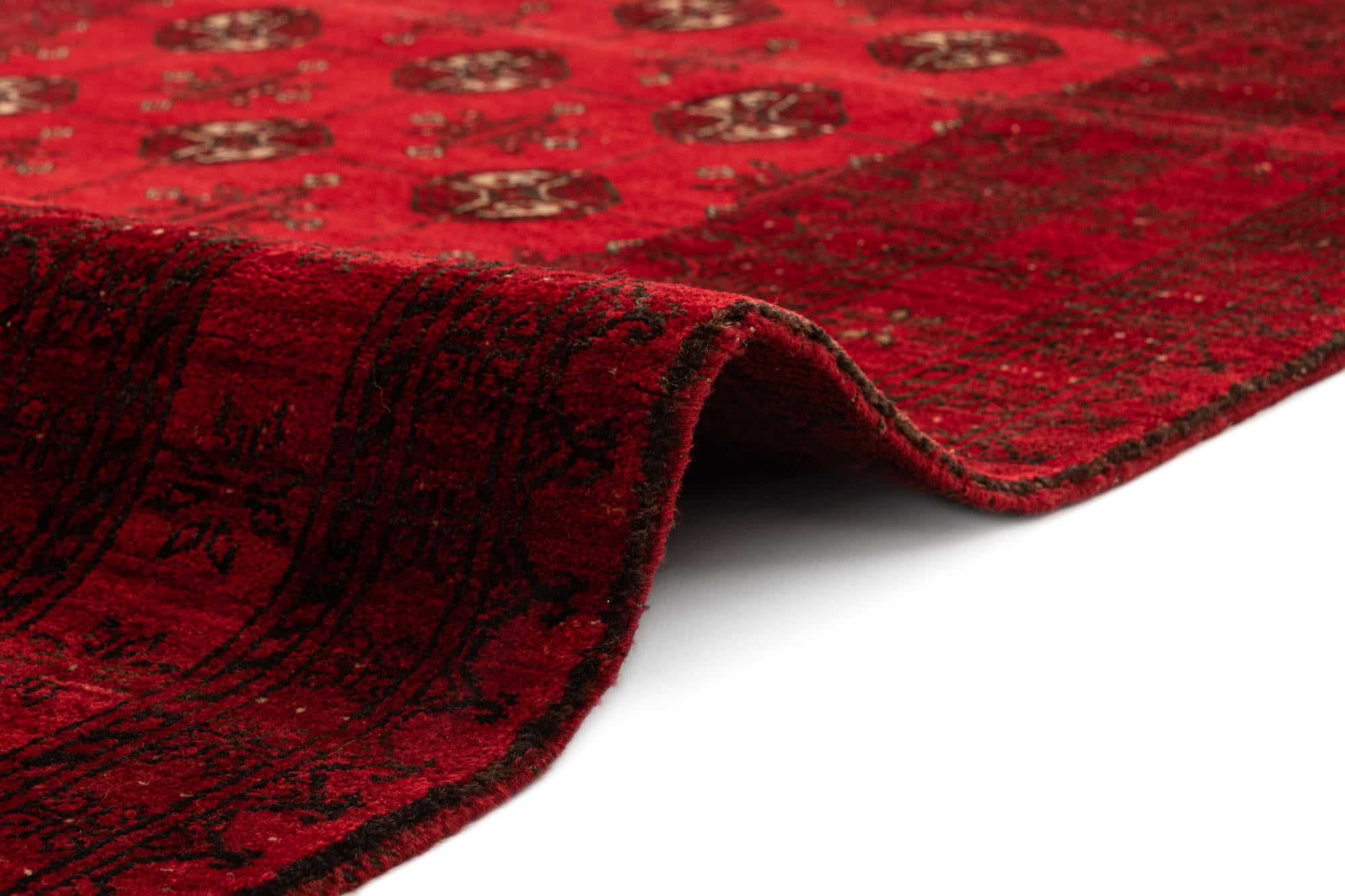 4' 2 x 6' 6 Hand Knotted Afghan Akhche Wool Rug