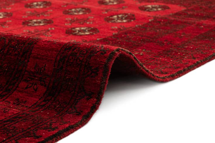 Detail image of 4' 2 x 6' 6 Hand Knotted Afghan Akhche Wool Rug