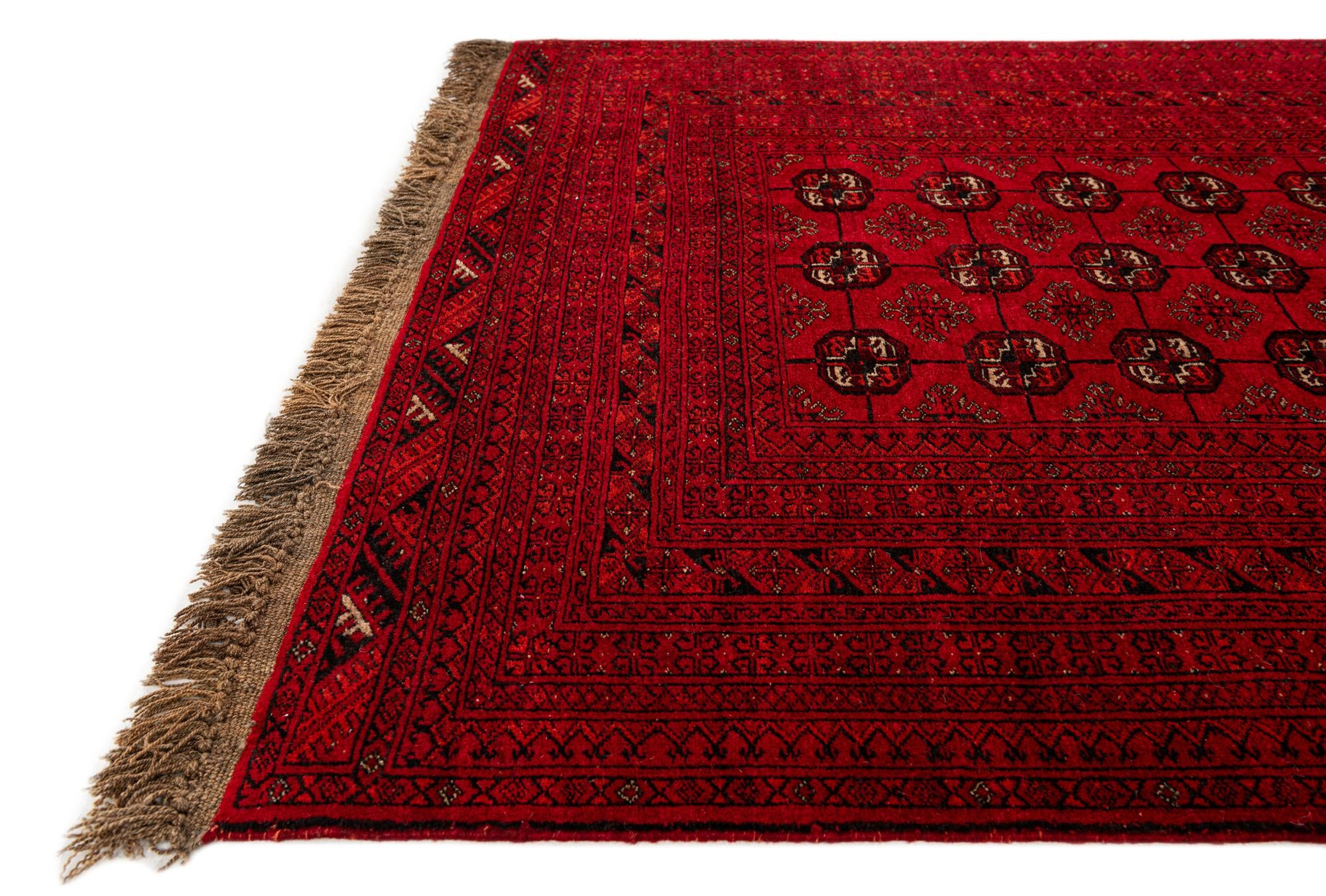 4' x 6' 5 Hand Knotted Afghan Akhche Wool Rug