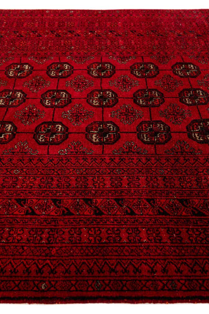 4' x 6' 5 Hand Knotted Afghan Akhche Wool Rug