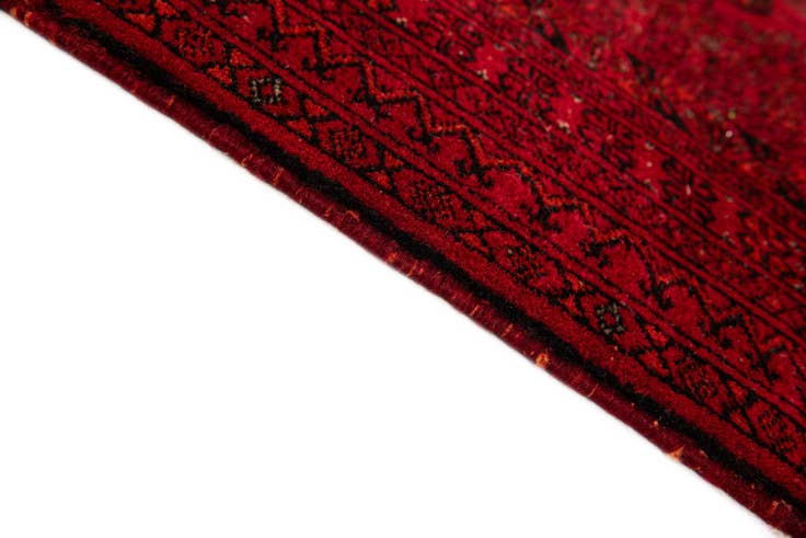 Detail image of 4' x 6' 5 Hand Knotted Afghan Akhche Wool Rug