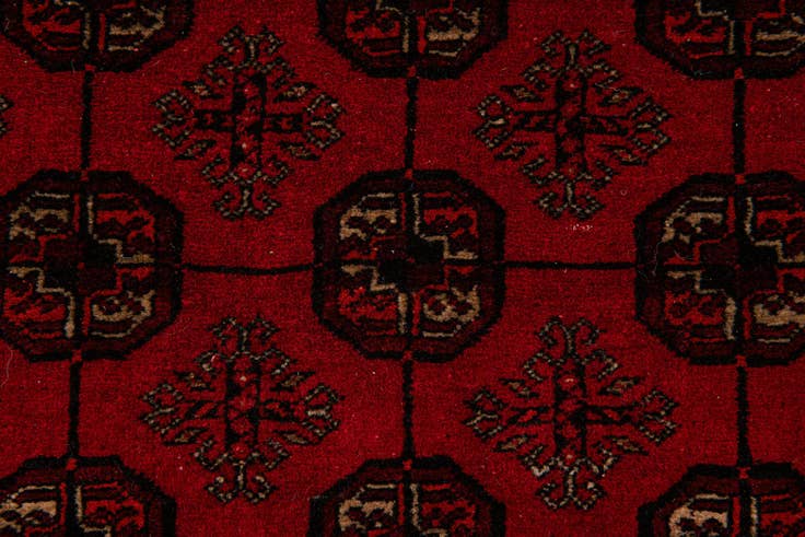 Detail image of 4' x 6' 5 Hand Knotted Afghan Akhche Wool Rug