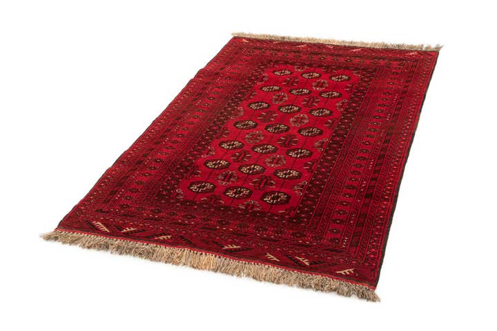 4' 1 x 6' 3 Hand Knotted Afghan Akhche Wool Rug