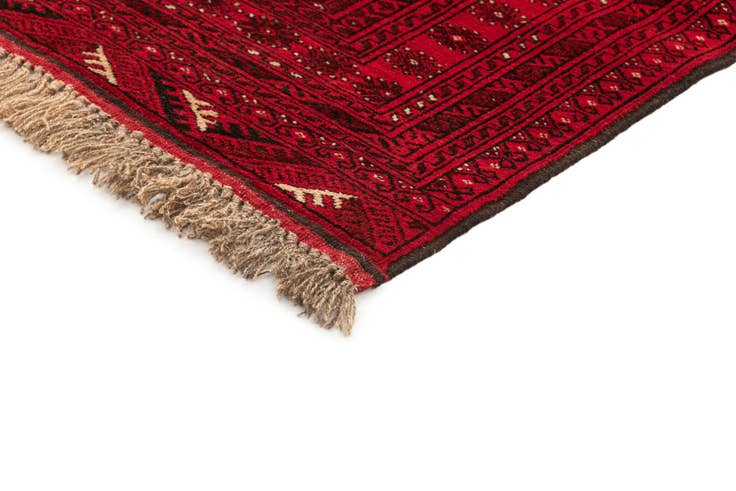 Detail image of 4' 1 x 6' 3 Hand Knotted Afghan Akhche Wool Rug