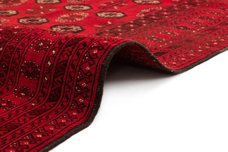 Detail image of 4' 1 x 6' 3 Hand Knotted Afghan Akhche Wool Rug