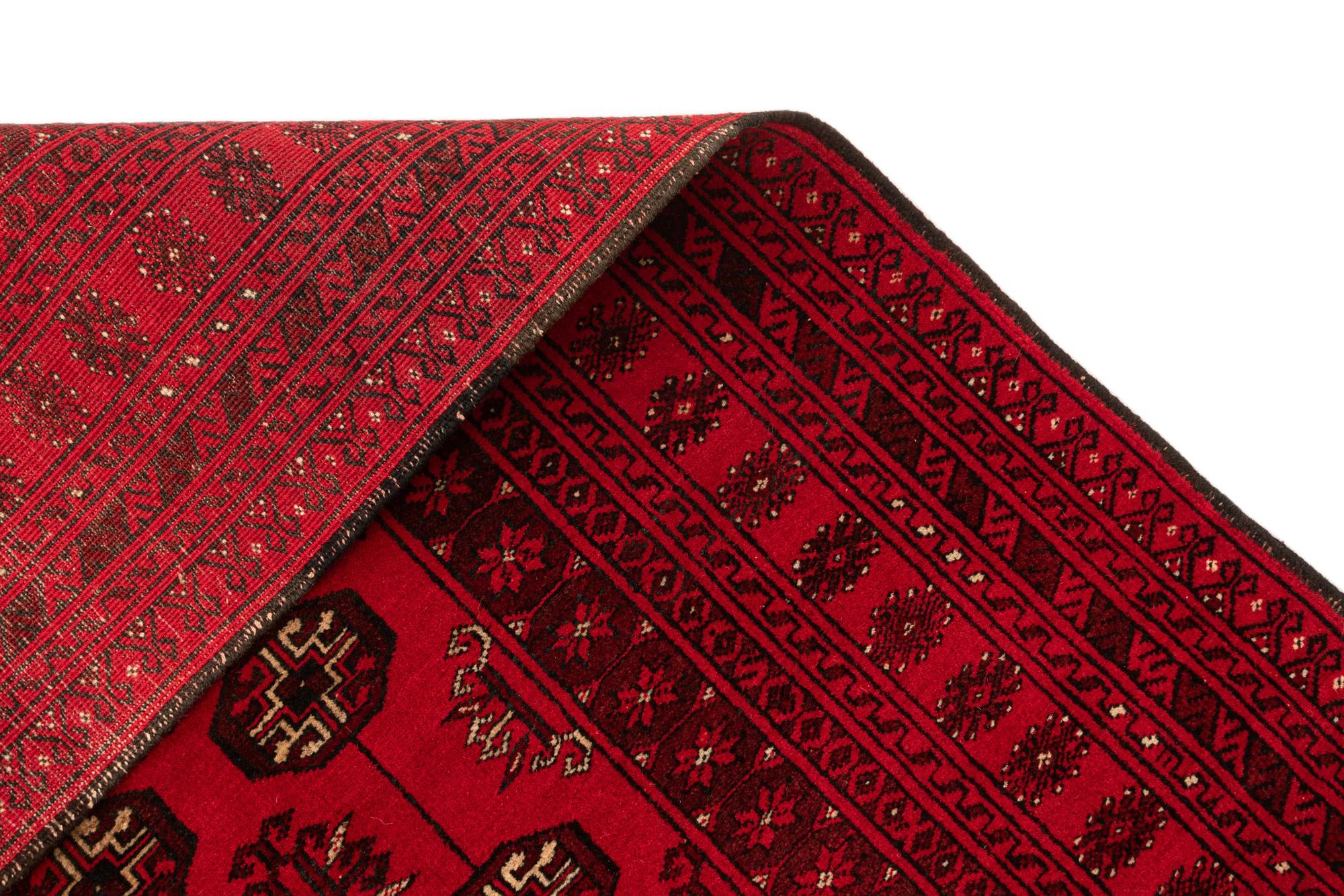 4' 1 x 6' 3 Hand Knotted Afghan Akhche Wool Rug
