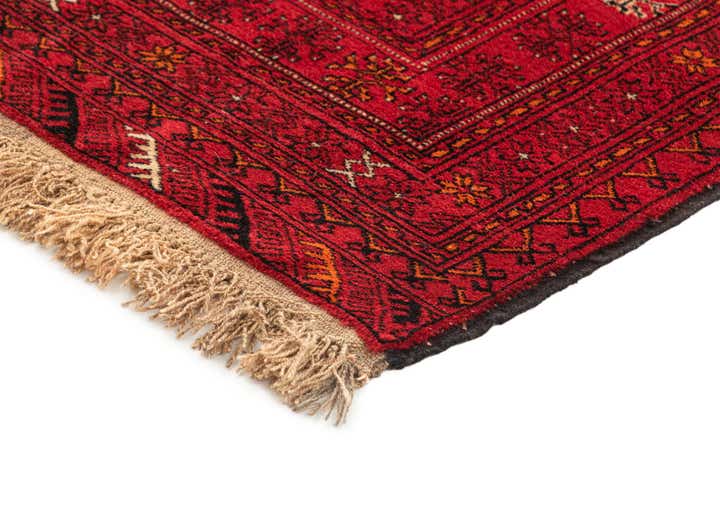 4' 1 x 6' 1 Hand Knotted Afghan Akhche Wool Rug