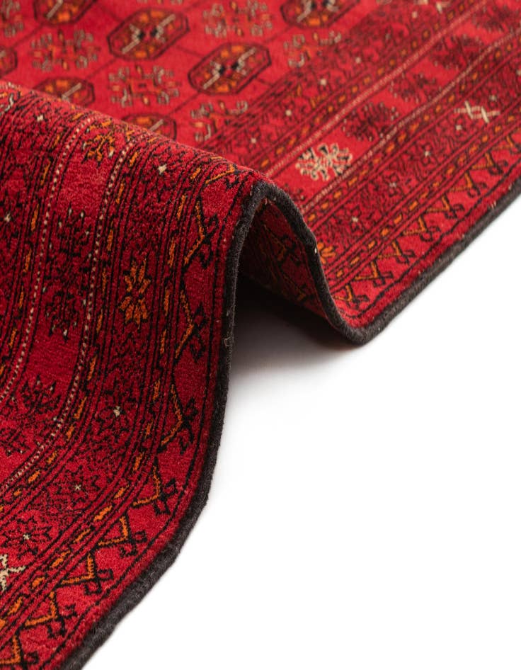 Detail image of 4' 1 x 6' 1 Hand Knotted Afghan Akhche Wool Rug
