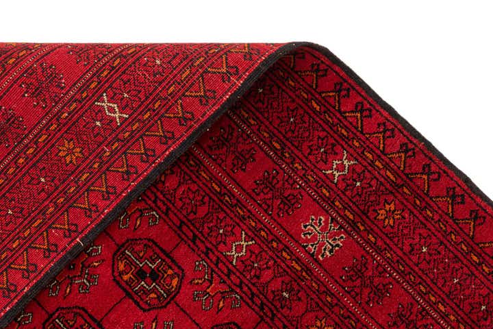 4' 1 x 6' 1 Hand Knotted Afghan Akhche Wool Rug