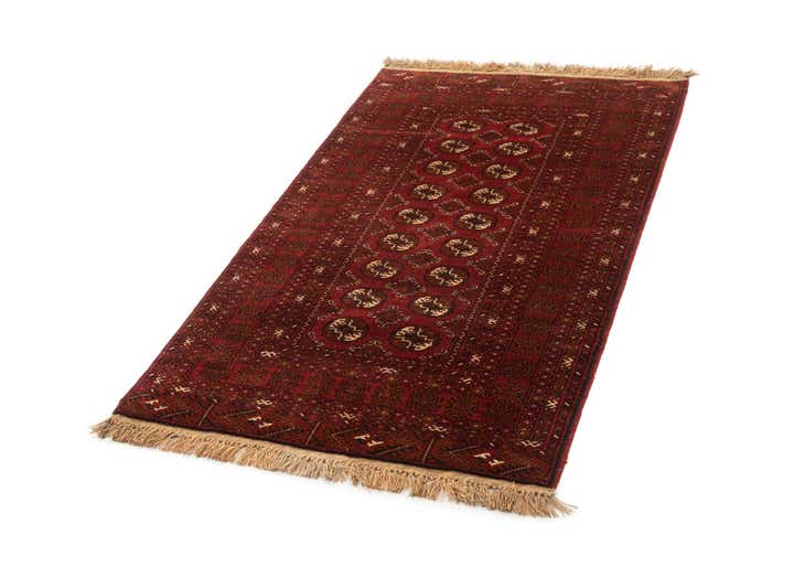 3' 5 x 6' 4 Hand Knotted Afghan Akhche Wool Rug