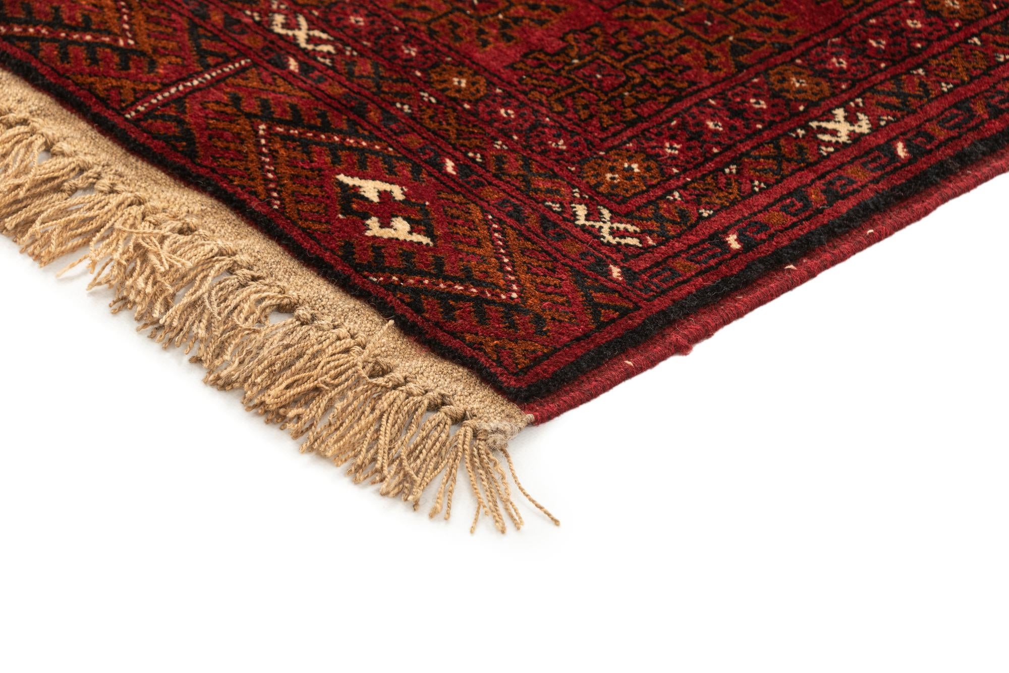 3' 5 x 6' 4 Hand Knotted Afghan Akhche Wool Rug