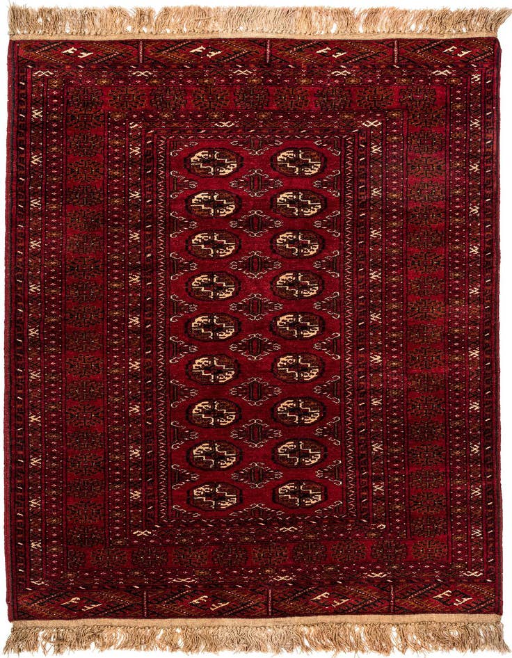 Detail image of 3' 5 x 6' 4 Hand Knotted Afghan Akhche Wool Rug