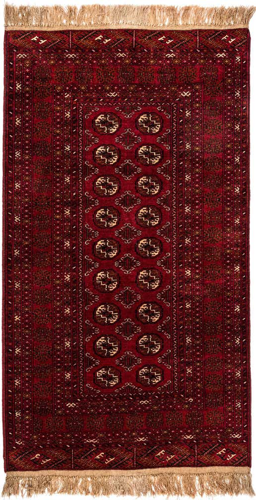 3' 5 x 6' 4 Hand Knotted Afghan Akhche Wool Rug