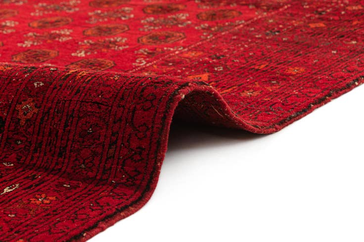 Detail image of 4' 2 x 6' 3 Hand Knotted Afghan Akhche Wool Rug