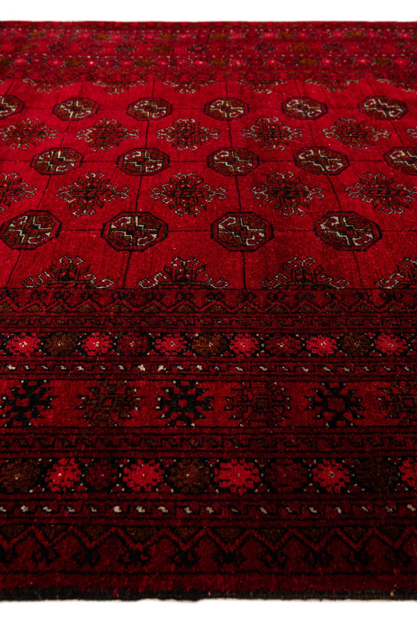 4' 1 x 6' 5 Hand Knotted Afghan Akhche Oriental Wool Rug