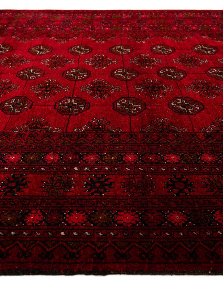 Detail image of 4' 1 x 6' 5  Hand Knotted Afghan Akhche Oriental Wool Rug