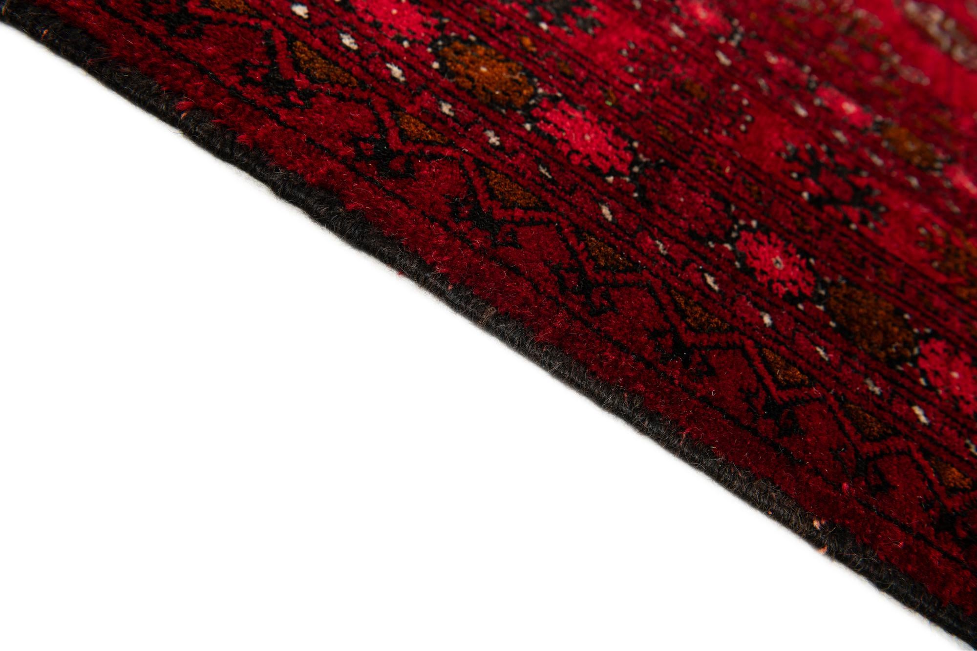 4' 1 x 6' 5 Hand Knotted Afghan Akhche Oriental Wool Rug