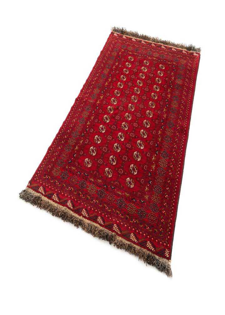 4' 1 x 6' 4 Hand Knotted Afghan Akhche Wool Rug
