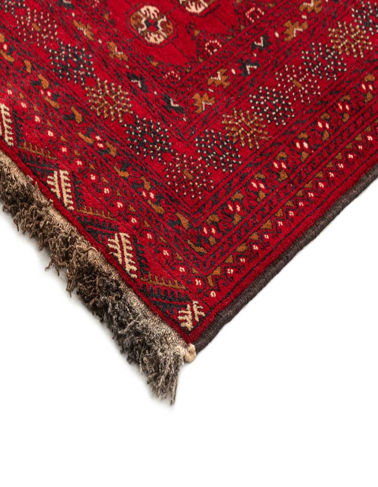Detail image of 4' 1 x 6' 4 Hand Knotted Afghan Akhche Wool Rug