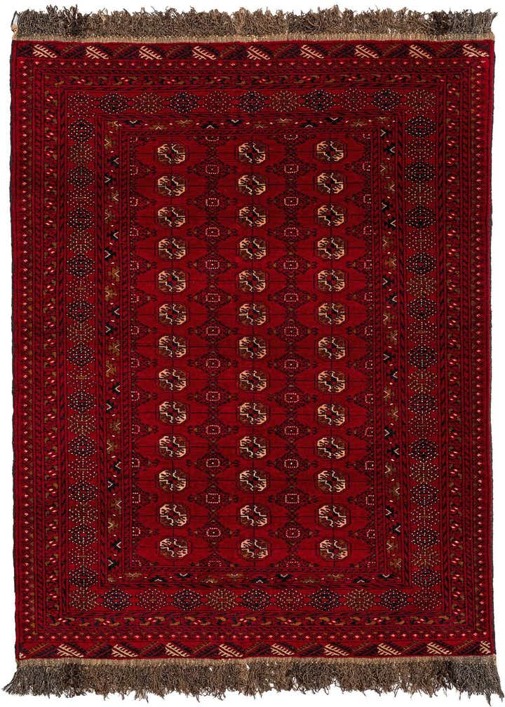 4' 1 x 6' 4 Hand Knotted Afghan Akhche Wool Rug