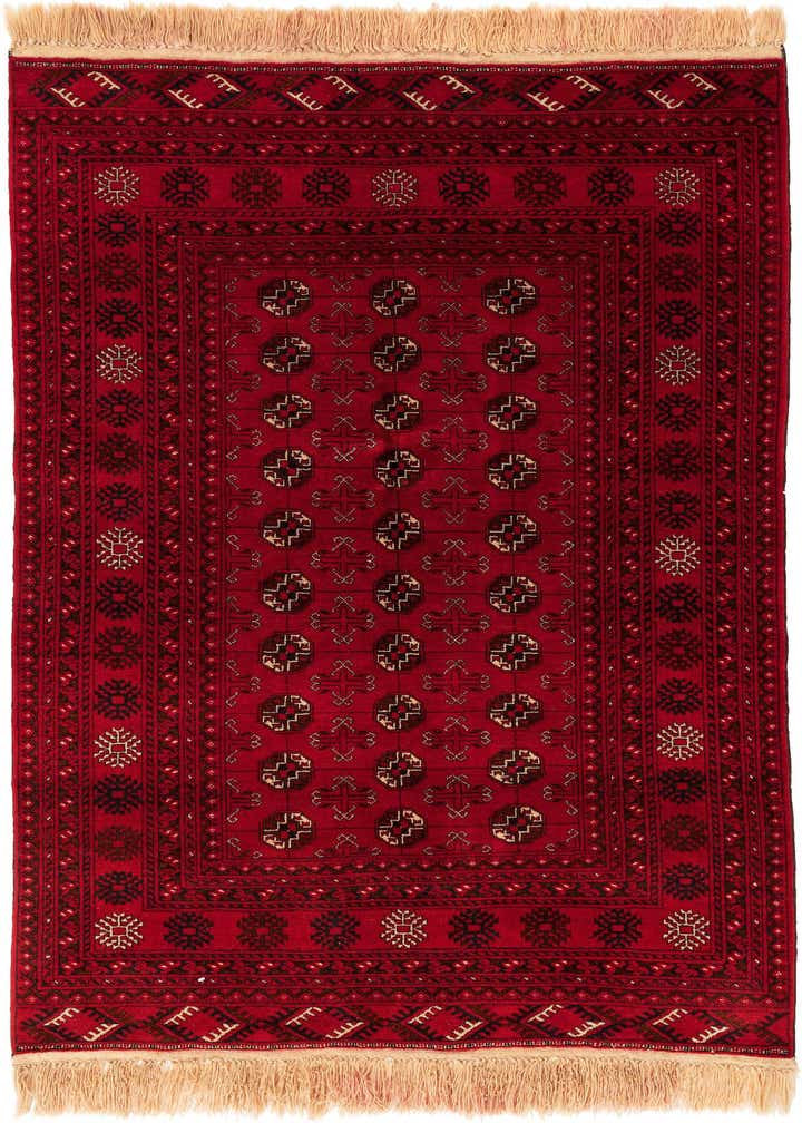 4' x 6' 2 Hand Knotted Afghan Akhche Wool Rug
