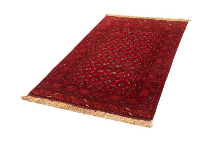 4' 1 x 6' 3 Hand Knotted Afghan Akhche Wool Rug