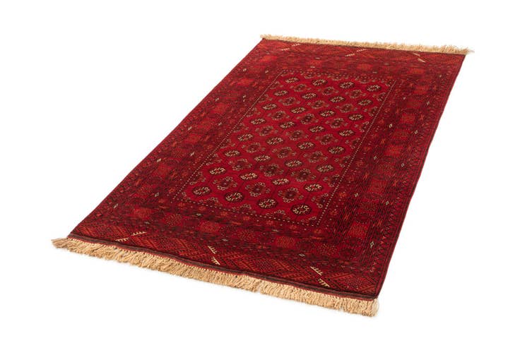 Detail image of 4' 1 x 6' 3 Hand Knotted Afghan Akhche Wool Rug