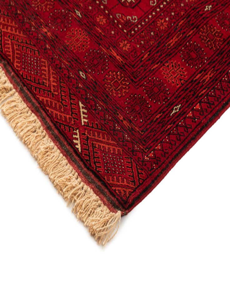 Detail image of 4' 1 x 6' 3  Hand Knotted Afghan Akhche Wool Rug